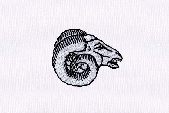 Bighorn Sheep Face Embroidery Design