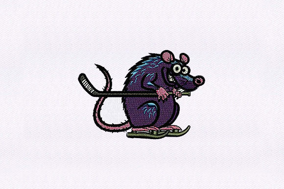 Hockey Gear Rat: A Playful Holiday Embroidery Pick