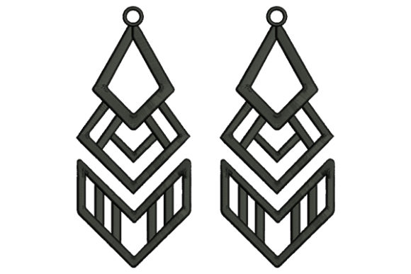 Long Earrings Embroidery Design