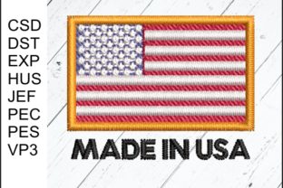 Made in USA Flag Embroidery Design
