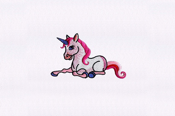 Sitting Unicorn Embroidery Design